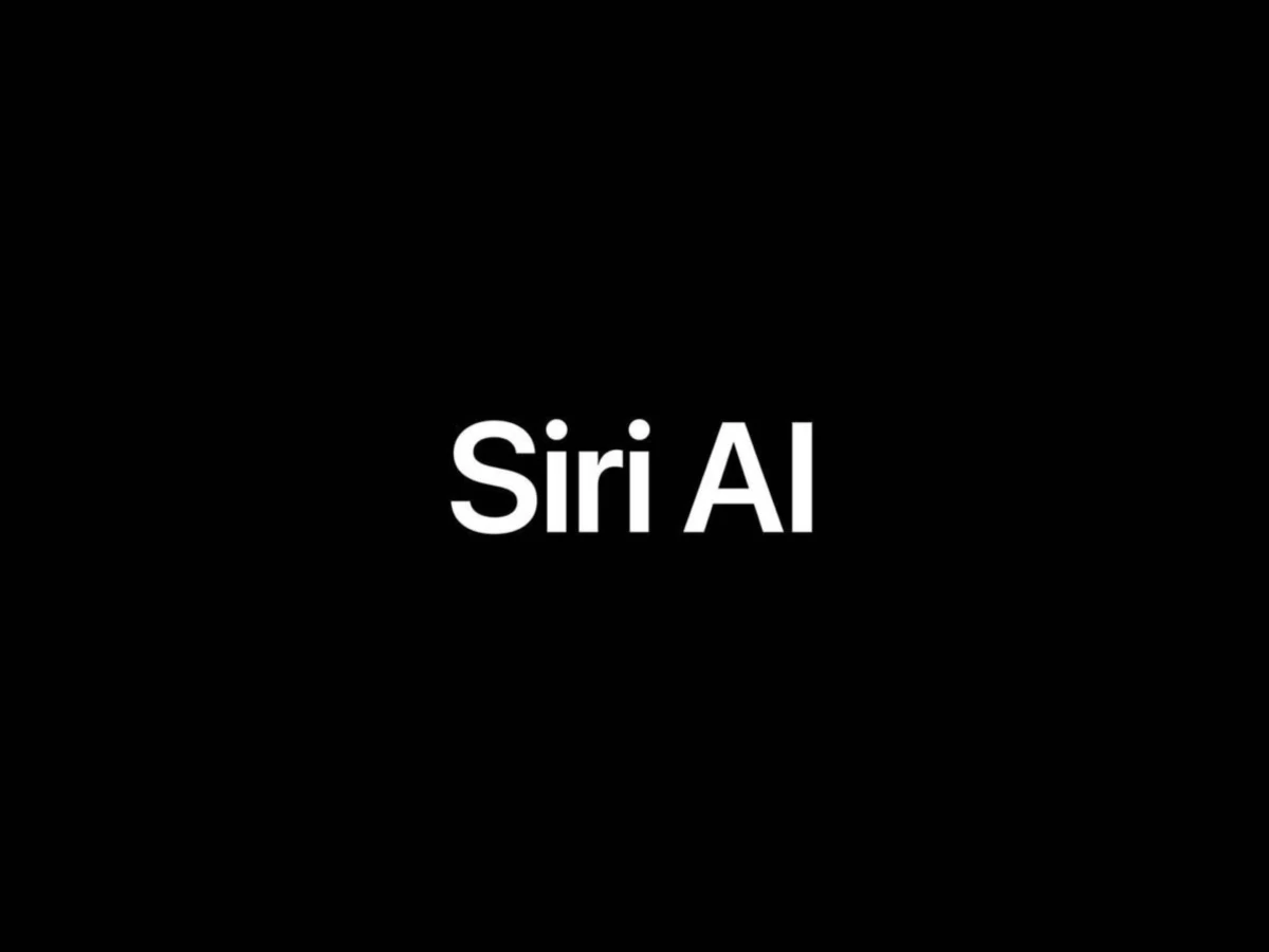 The words “Siri AI” in white on a black background