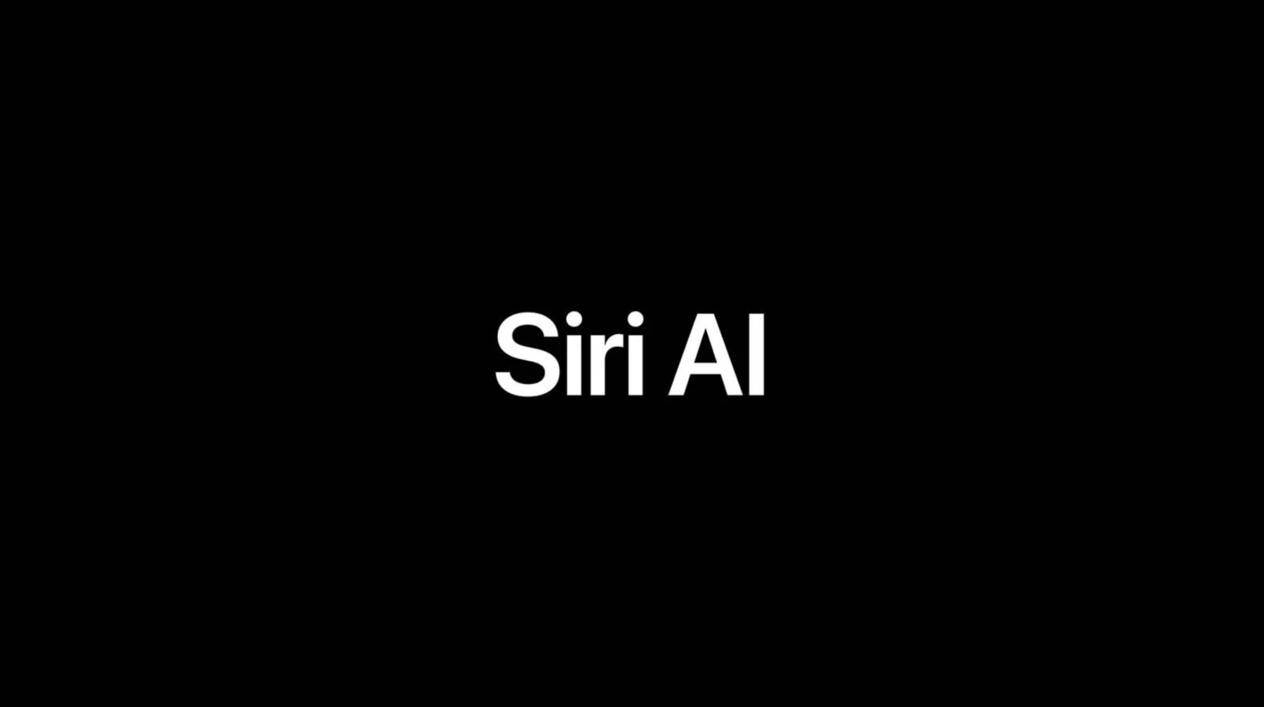 The words “Siri AI” in white on a black background