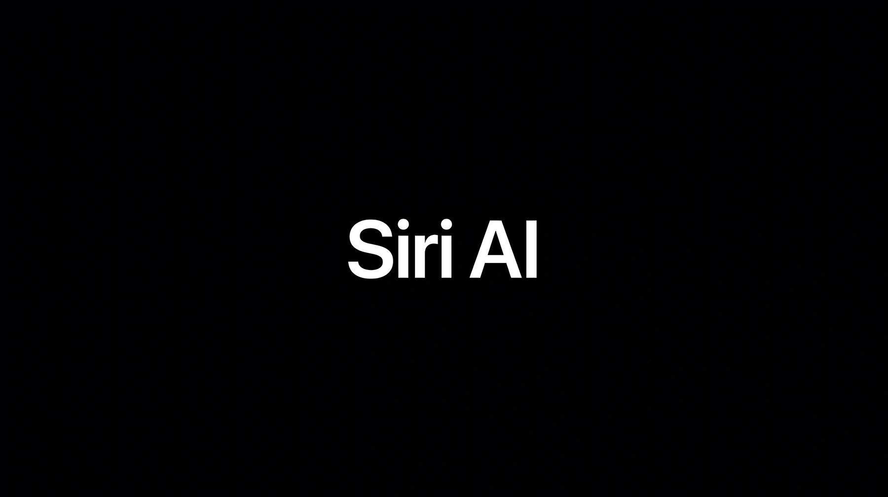 The words “Siri AI” in white on a black background
