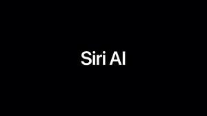 The words “Siri AI” in white on a black background
