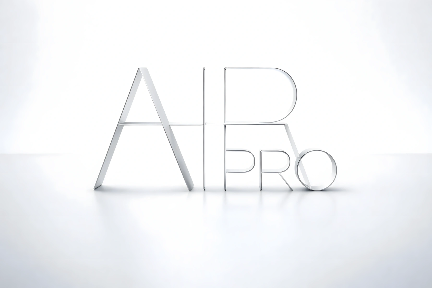 Metallic “Air Pro” wordmark combining the iPad Air and iPad Pro names