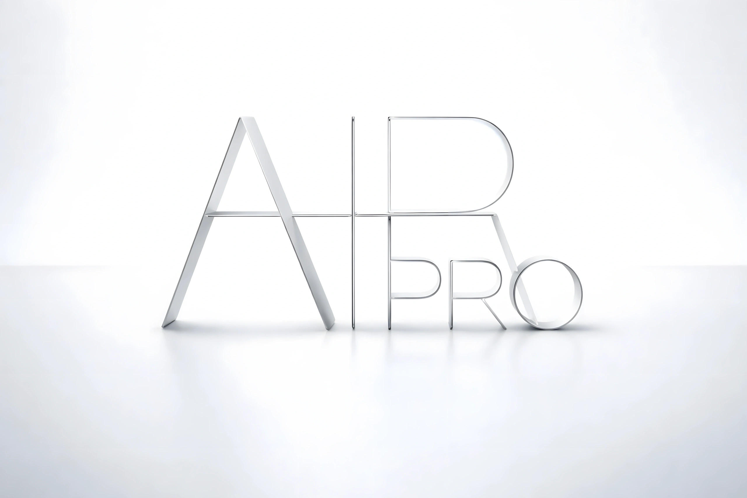 Metallic “Air Pro” wordmark combining the iPad Air and iPad Pro names
